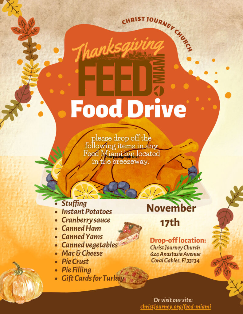 Christ-Journey-Church-Thanksgiving 2024 Food Drive Flyer